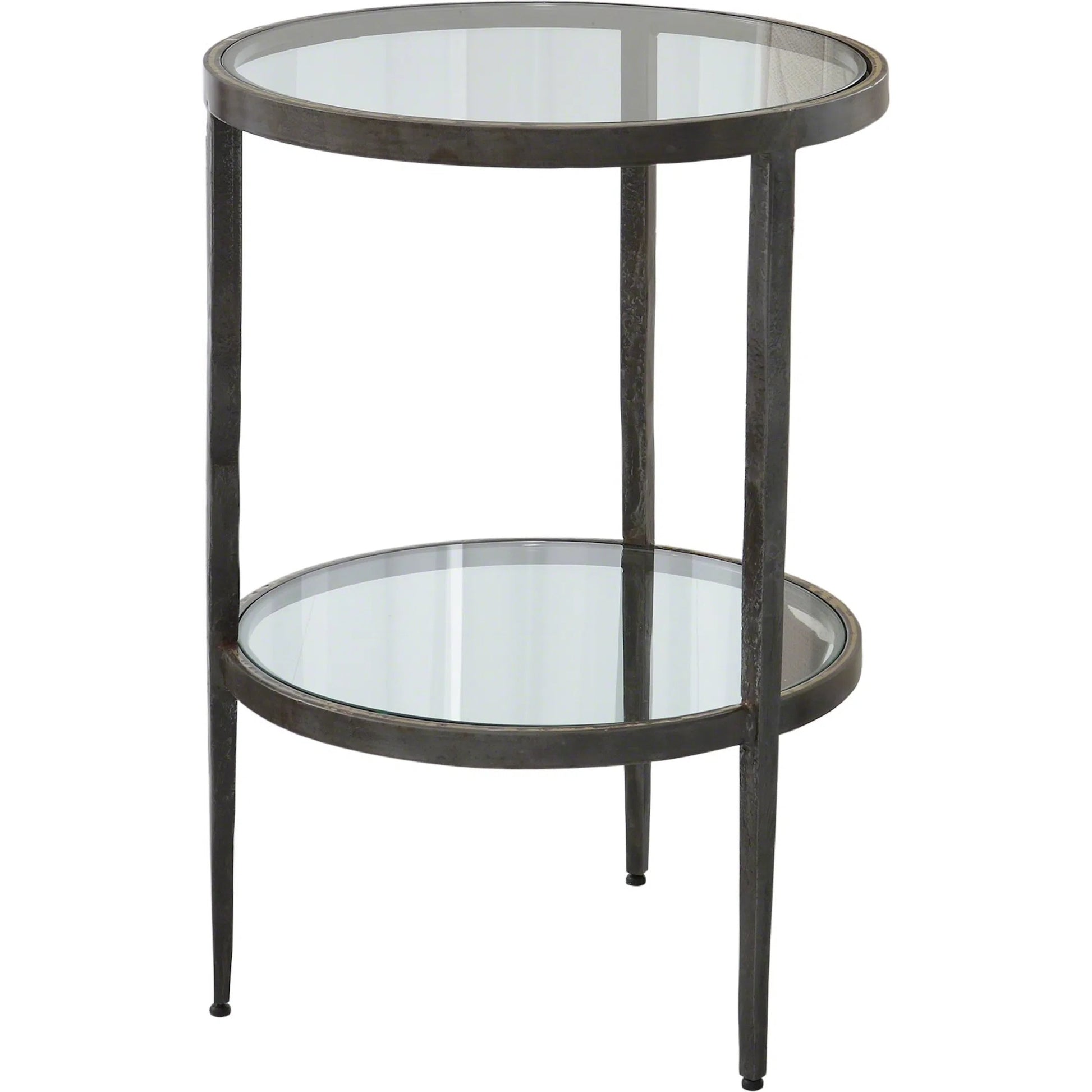 Laforge Side Table by Global Views. Made from iron, tempered glass in a transitional style.