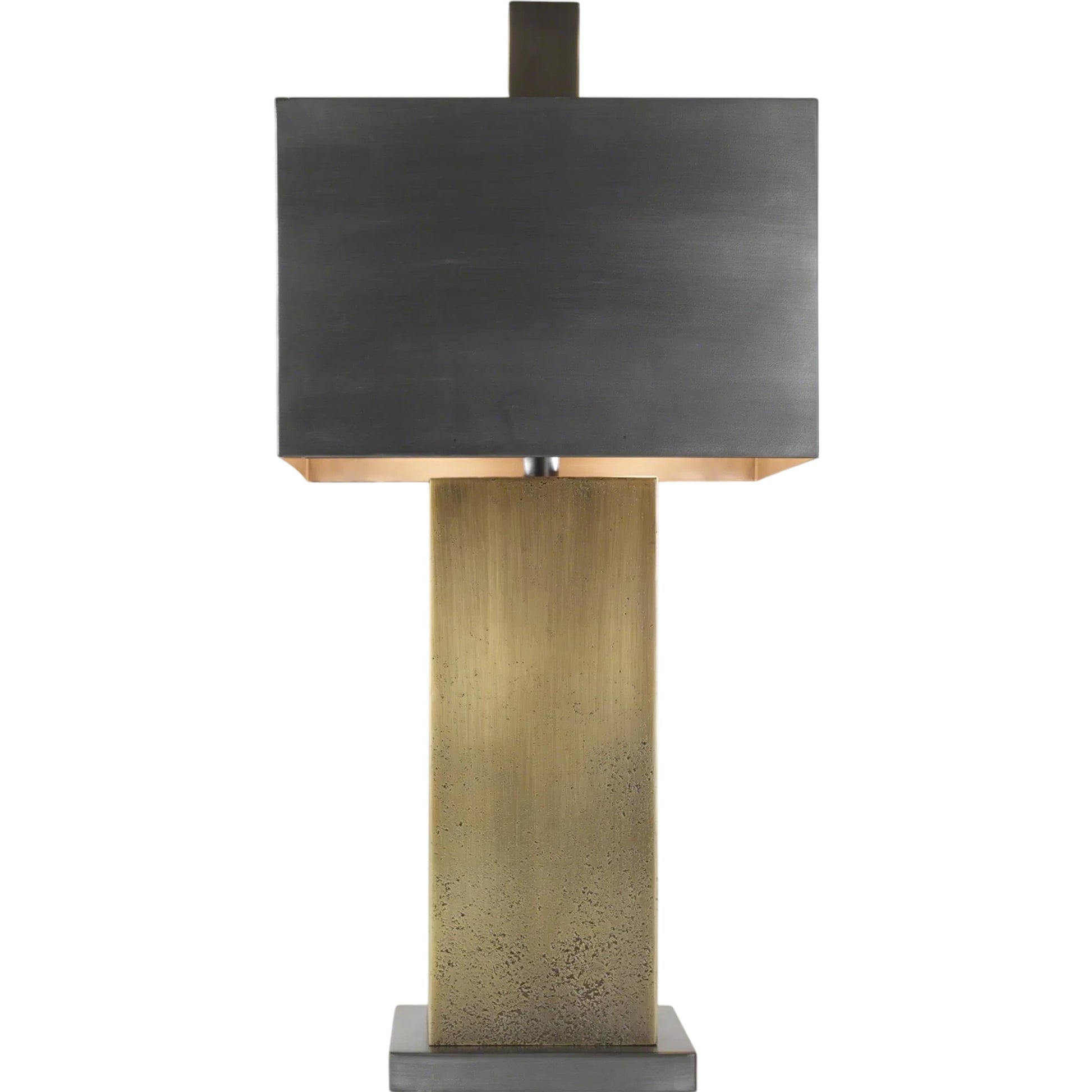 Tortoise Lamp by Global Views in antique zinc, ombre brass. Made from steel, stainless steel in a modern style.