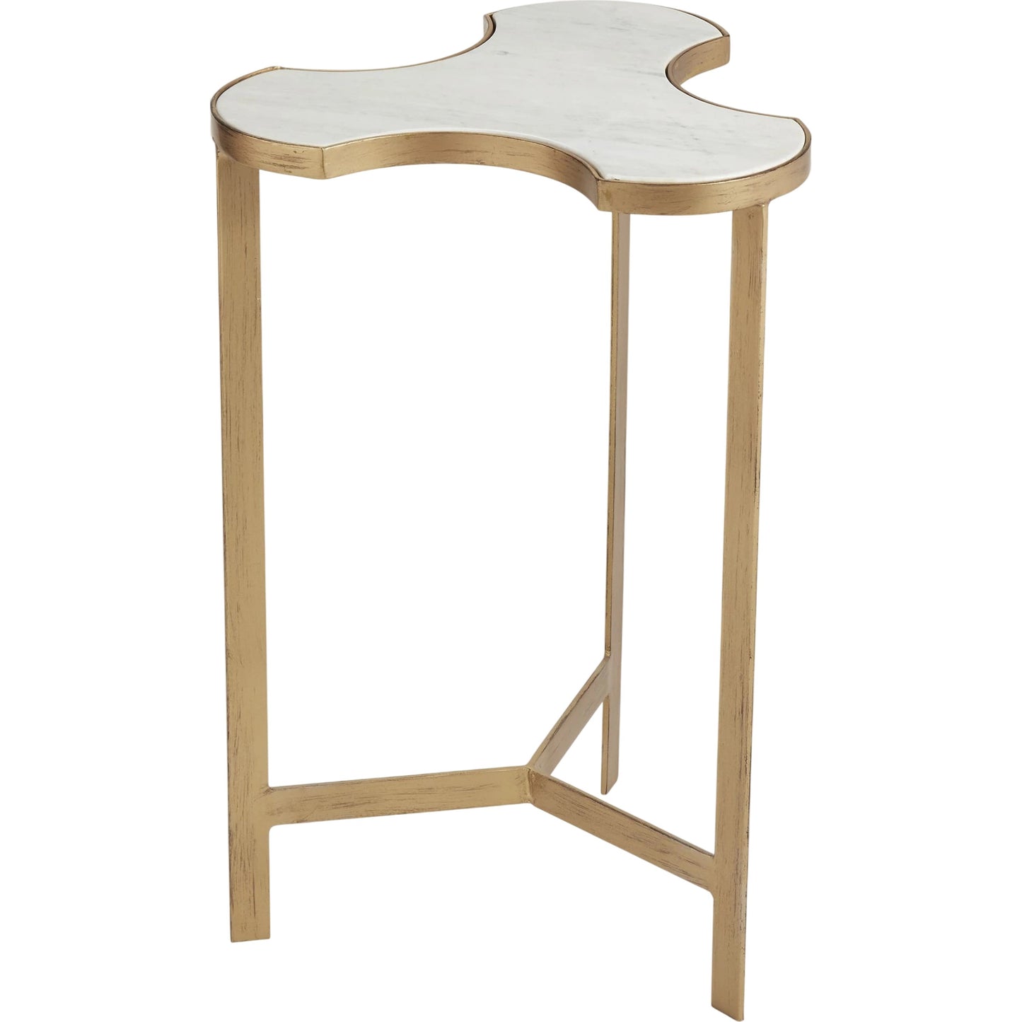 000 SR-701556 | Primary Silo | Link Bunching Table by Global Views in gold. Made from iron, marble in a transitional style.