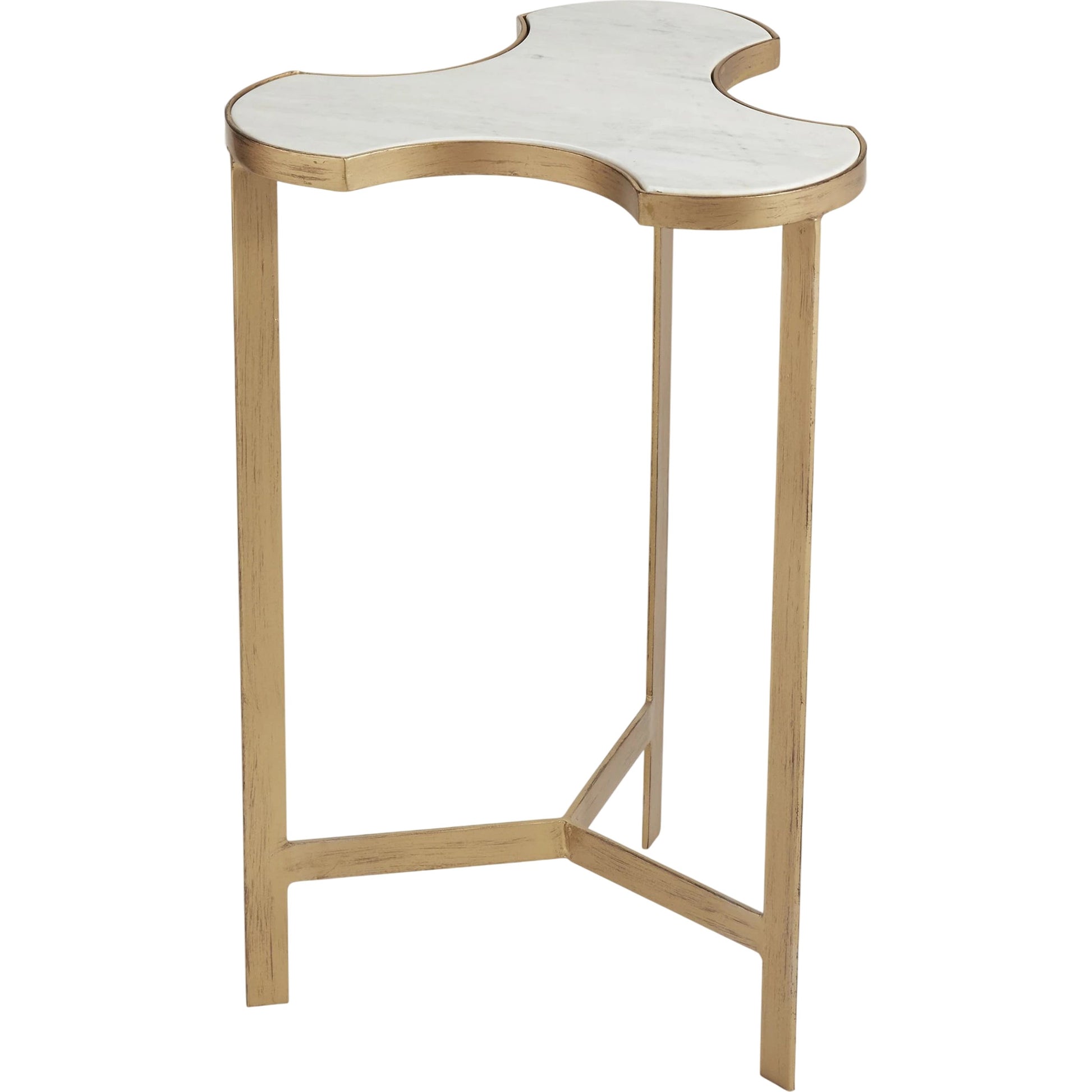 Link Bunching Table by Global Views in gold. Made from iron, marble in a transitional style.