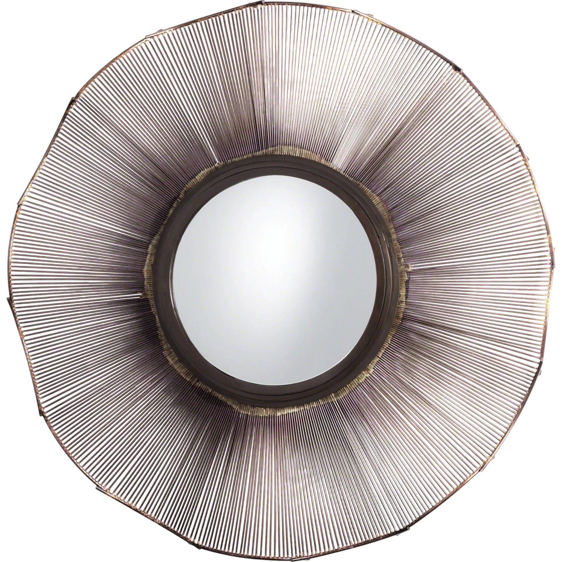Prairie Mirror by Global Views in bronze. Made from iron, mirror in a transitional style.