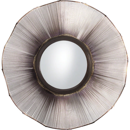 Prairie Mirror by Global Views in bronze. Made from iron, mirror in a transitional style.