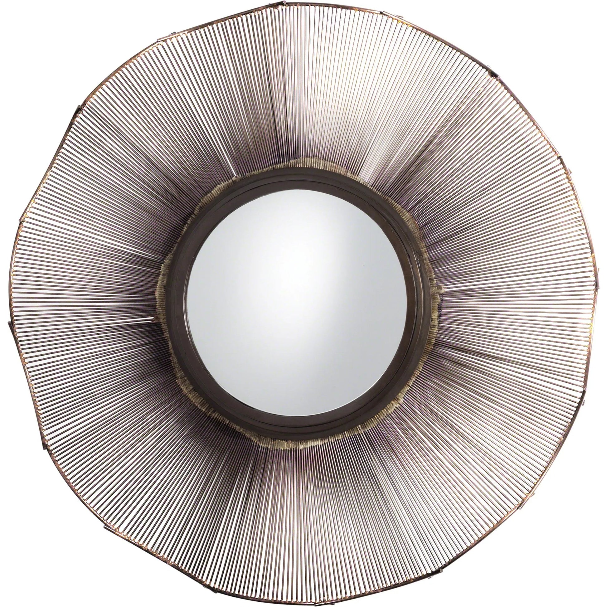 Prairie Mirror by Global Views in bronze. Made from iron, mirror in a transitional style.