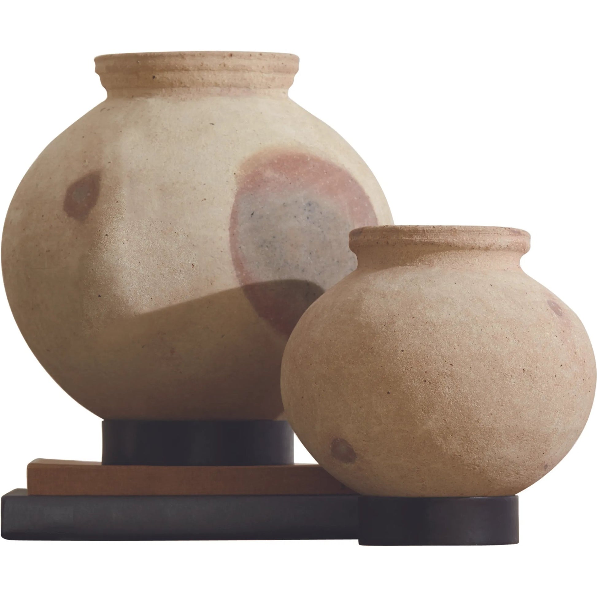 Desert Water Pot with Base by Global Views in burnt wax. Made from iron, terracotta in a rustic style.