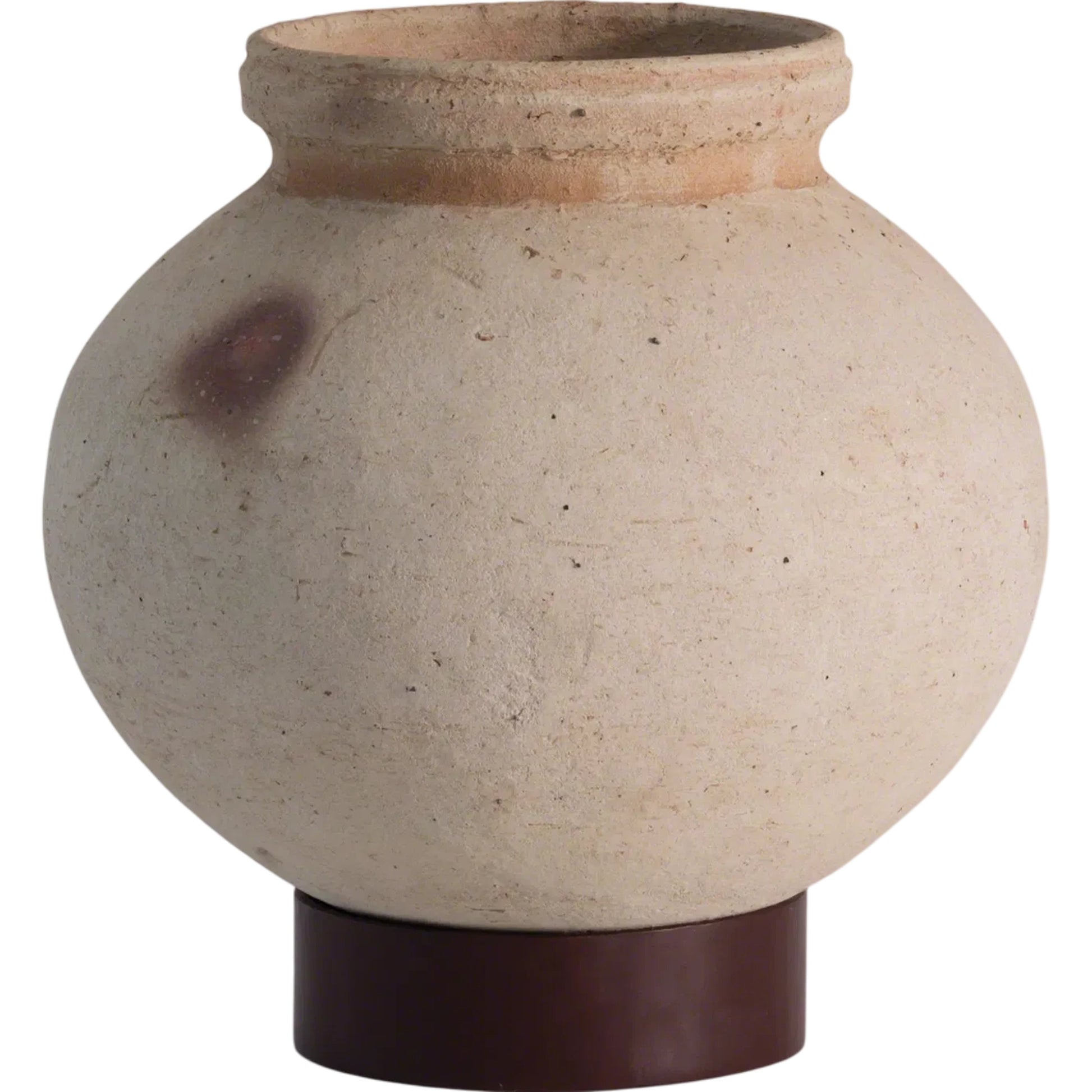 Desert Water Pot with Base by Global Views in burnt wax. Made from iron, terracotta in a rustic style.