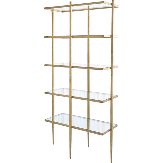 Laforge Etagere by Global Views in antique gold. Made from iron, tempered glass in a transitional style.