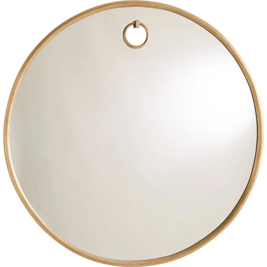 Exposed Mirror by Global Views in antique brass. Made from mdf, aluminum, mirror in a modern style.