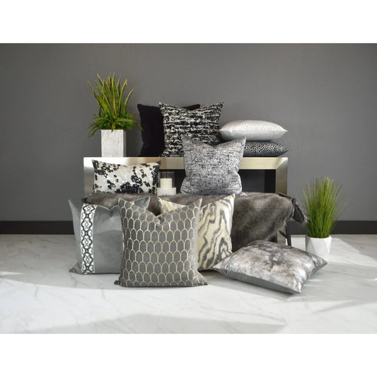 Hepburn Pillow by DV Kap Home. Made from 65% polyester, 35% metallic in a unique style.