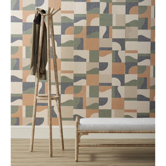 Olisa Bench by Currey and Company in pearl. Made from abaca rope, wrought iron, fabric in a coastal style.