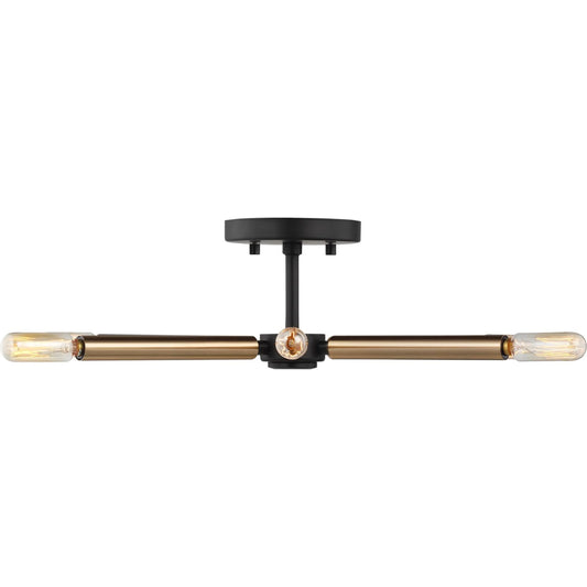 Mac Six Light Semi-Flush Mount by Visual Comfort & Co. in midnight black. Made from steel in a unique style.