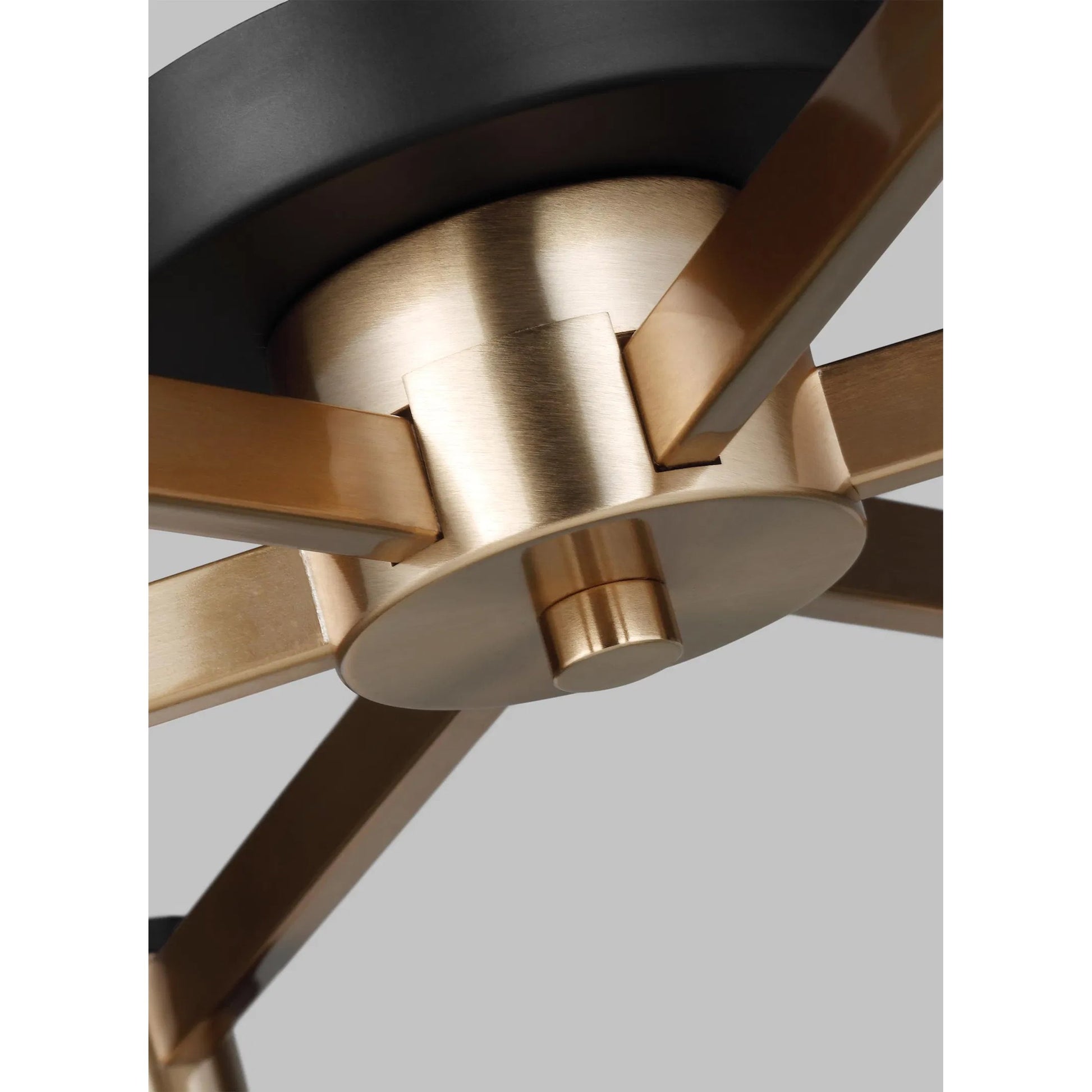 Judd Six Light Semi-Flush Mount by Visual Comfort & Co. in satin brass. Made from steel in a modern style.