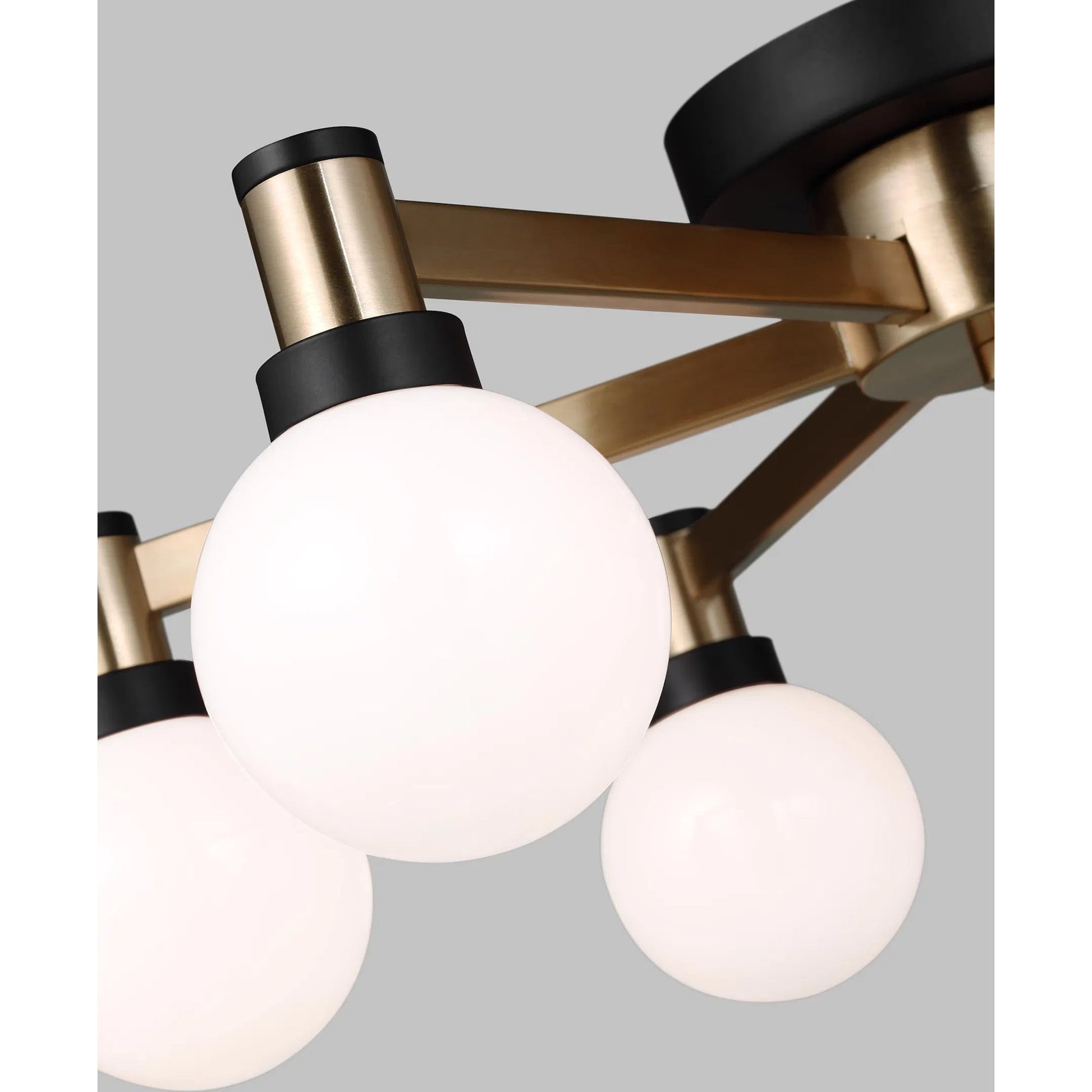 Judd Six Light Semi-Flush Mount by Visual Comfort & Co. in satin brass. Made from steel in a modern style.