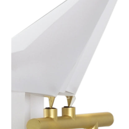 Origami Bird Floor Lamp by Chelsea House in antique brass, cream. Made from metal, styrene in a modern style.