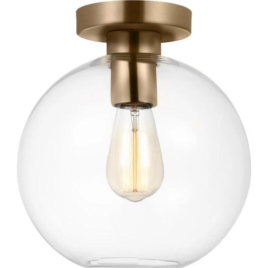 001 SI-2240986 | Primary Silo | Orley One Light Wall / Ceiling Semi-Flush Mount by Visual Comfort & Co. in satin brass. Made from steel in a unique style.