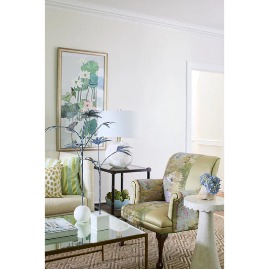 Valencia Lamp by Chelsea House in white. Made from ceramic in a modern style.