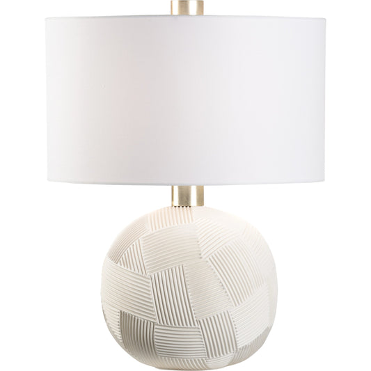 Valencia Lamp by Chelsea House in white. Made from ceramic in a modern style.