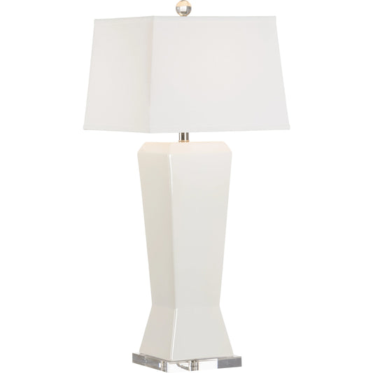 Albion Table Lamp by Chelsea House in white glaze, clear. Made from unique in a modern style.