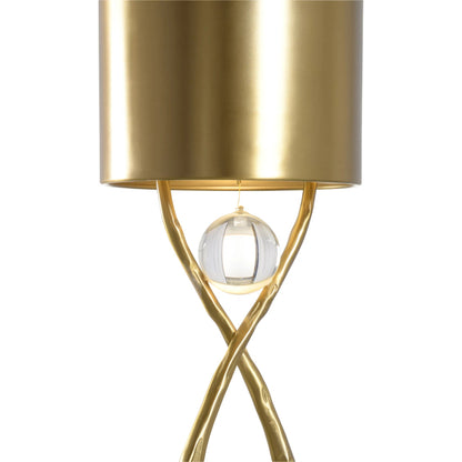 San Cristobal Table Lamp by Chelsea House in antique, clear. Made from brass/crystal in a modern style.