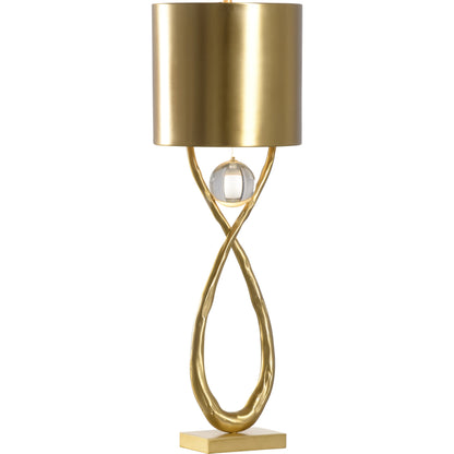 San Cristobal Table Lamp by Chelsea House in antique, clear. Made from brass/crystal in a modern style.