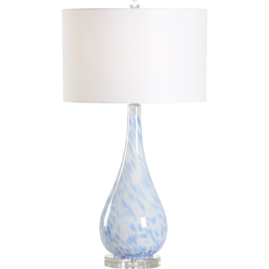 Elio Table Lamp by Chelsea House in blue, white. Made from glass in a modern style.