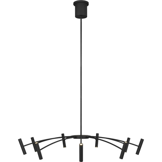 Aerial 40 Chandelier by Visual Comfort & Co. in matte black. Made from aluminum in a modern style.