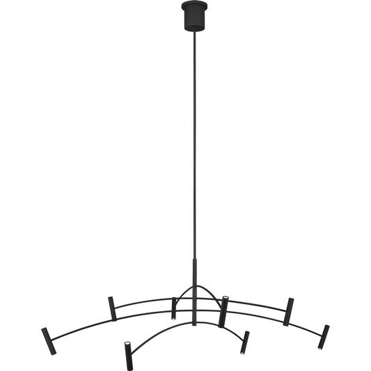 Aerial 60 Chandelier by Visual Comfort & Co. in matte black. Made from aluminum in a unique style.