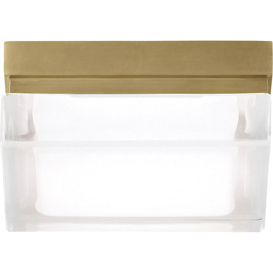 Boxie Small Flush Mount LED by Visual Comfort & Co. in natural brass. Made from glass in a unique style.