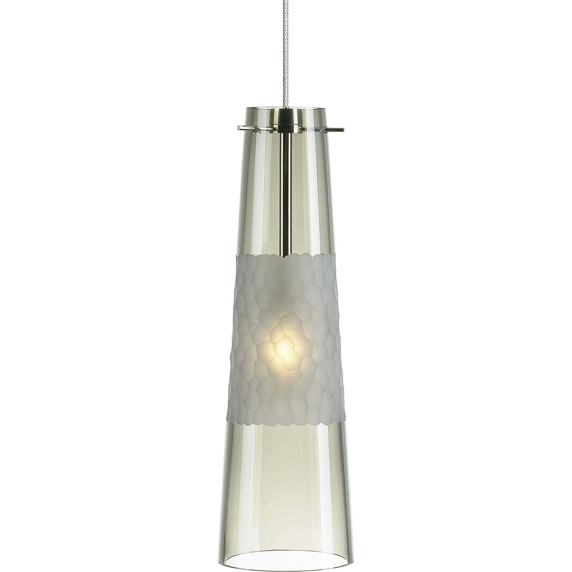 Bonn Pendant by Visual Comfort & Co. in white and satin nickel. Made from glass in a unique style.