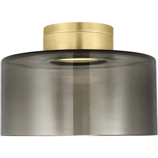 Manette Large Flush Mount by Visual Comfort & Co. in brown and natural brass. Made from glass in a unique style.