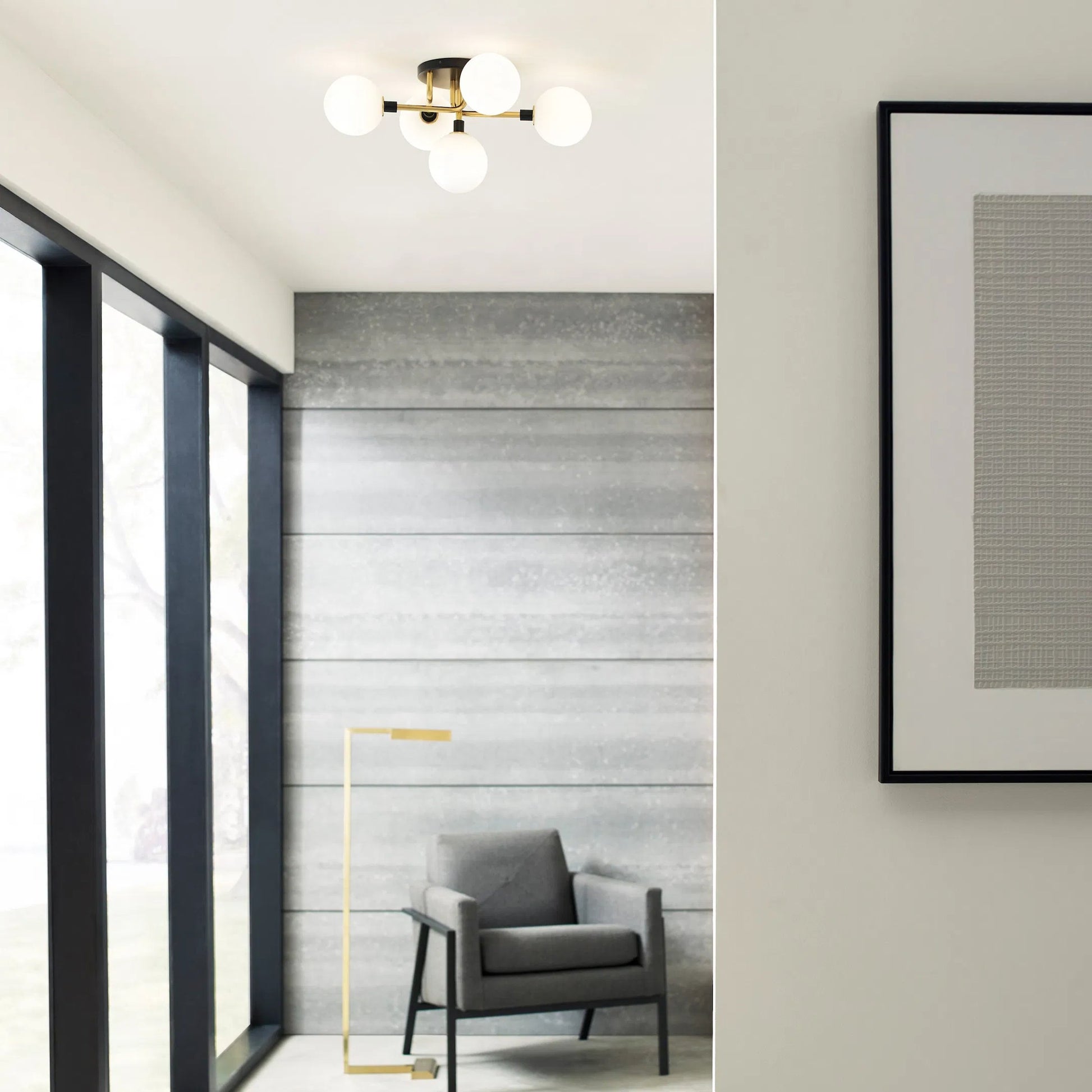 Viaggio Flush Mount by Tech Lighting. Made from metal in a modern style.