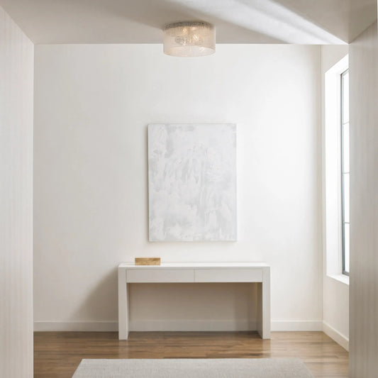 Vetra Ceiling Light Flush by Tech Lighting in satin nickel. Made from glass in a cottage & farmhouse style.