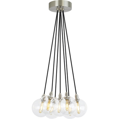 Gambit Multi-Port Chandelier by Tech Lighting in aged brass. Made from glass in a modern style.