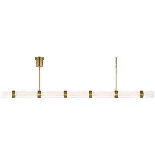 Wit Linear Suspension by Visual Comfort & Co. in aged brass. Made from steel in a unique style.