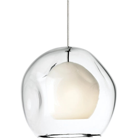 Mini Jasper Pendant by Visual Comfort & Co. in white. Made from glass in a unique style.