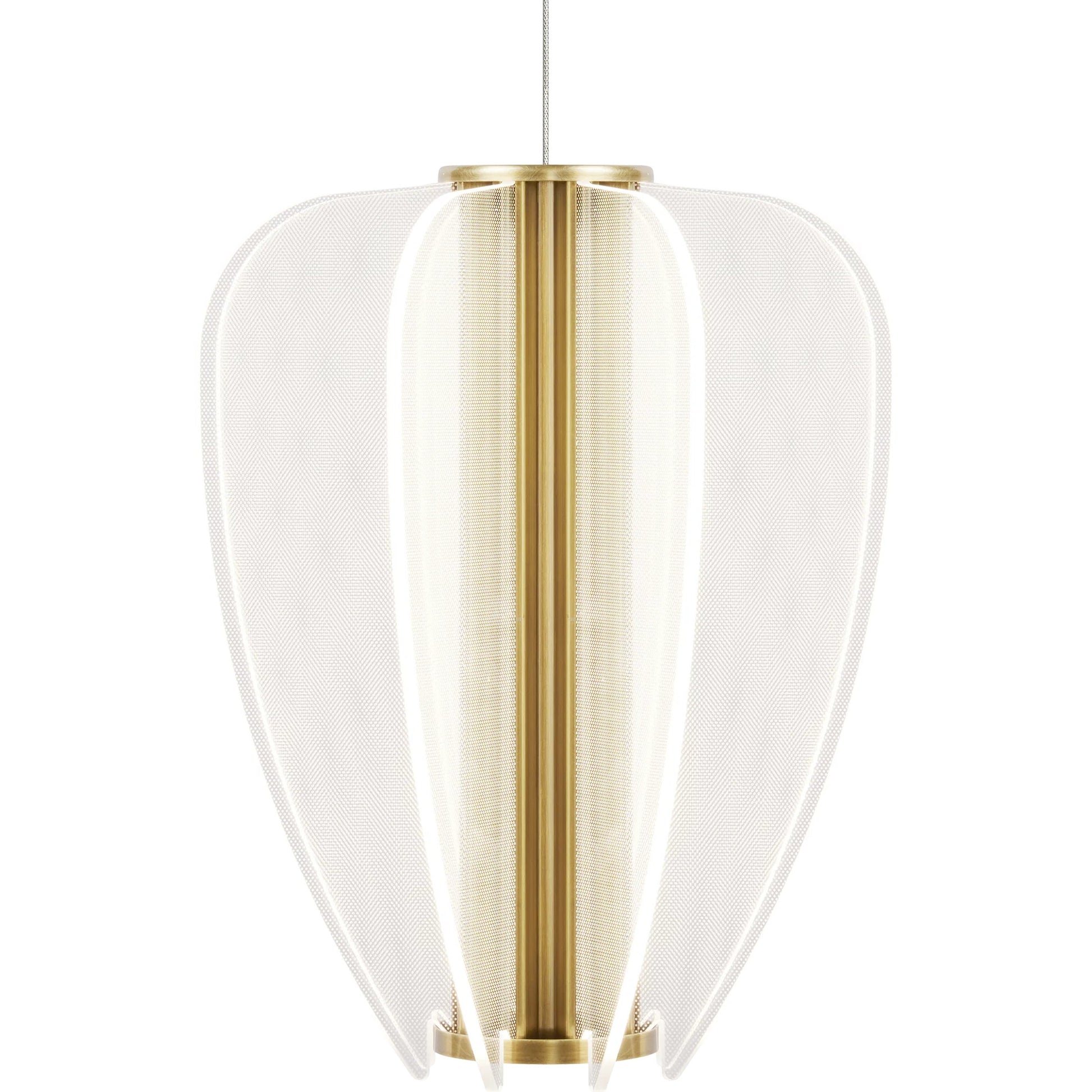 Mini Nyra Pendant by Visual Comfort & Co. in plated brass. Made from acrylic in a unique style.