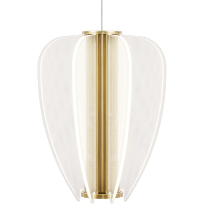 Mini Nyra Pendant by Visual Comfort & Co. in plated brass. Made from acrylic in a unique style.