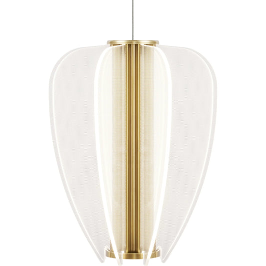 Mini Nyra Pendant by Visual Comfort & Co. in plated brass. Made from acrylic in a unique style.