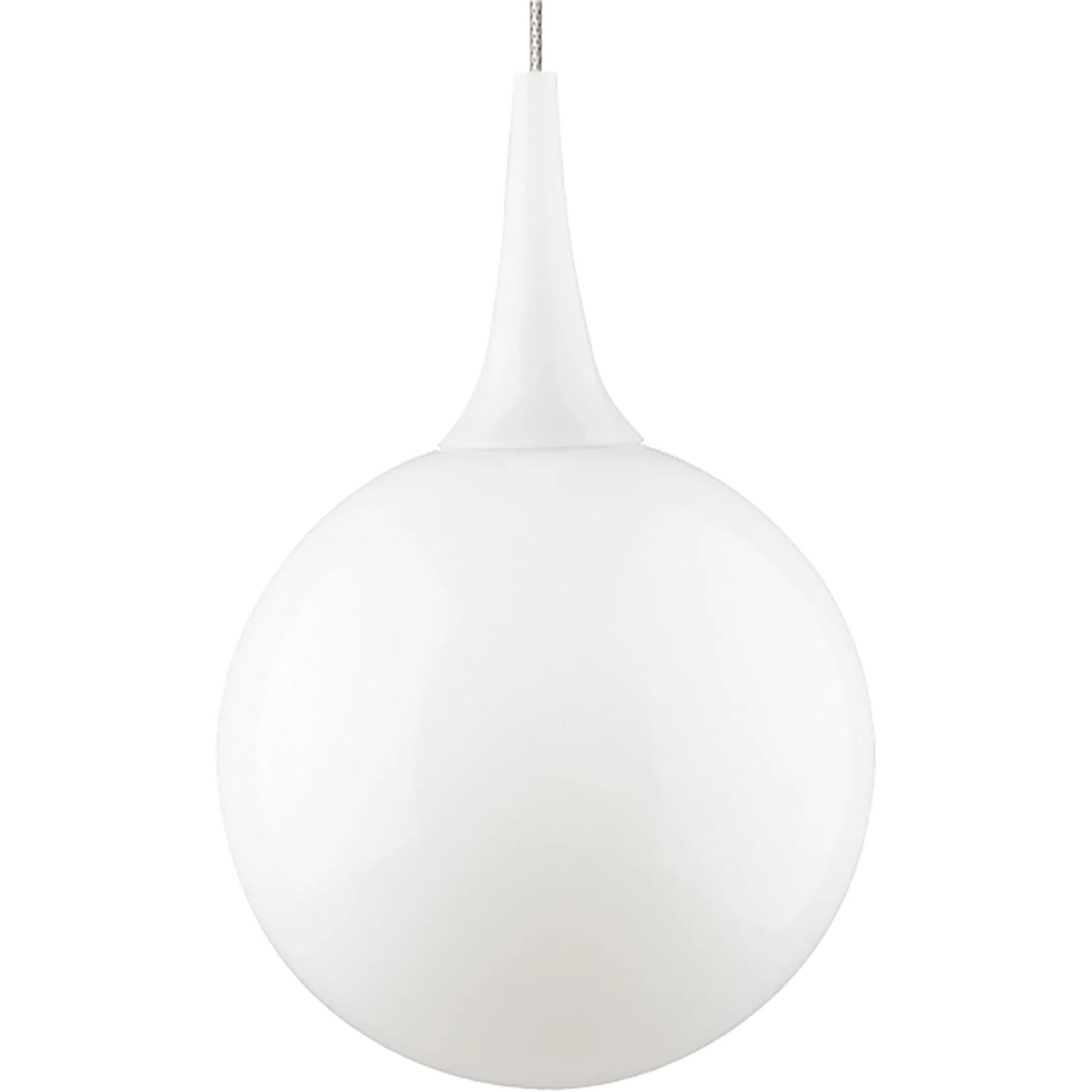 Pele Pendant by Visual Comfort & Co. in white and satin nickel. Made from glass in a unique style.