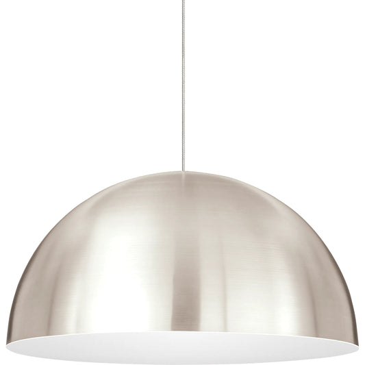 Mini Powell Street Pendant by Visual Comfort & Co. in satin nickel. Made from metal in a unique style.
