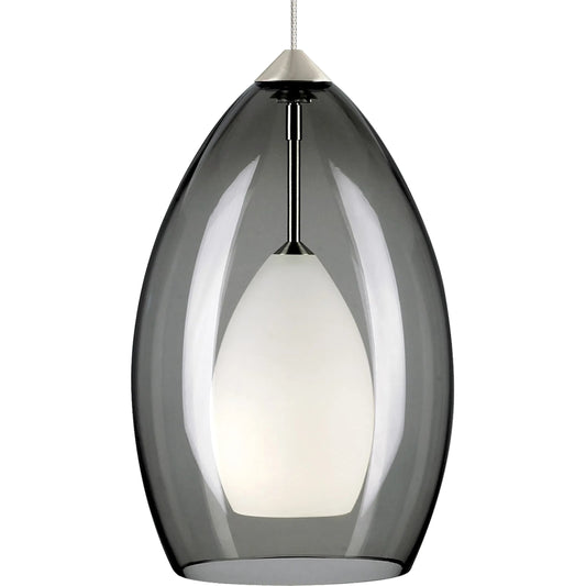 Fire Pendant by Visual Comfort & Co. in satin nickel. Made from glass in a eclectic & global style.