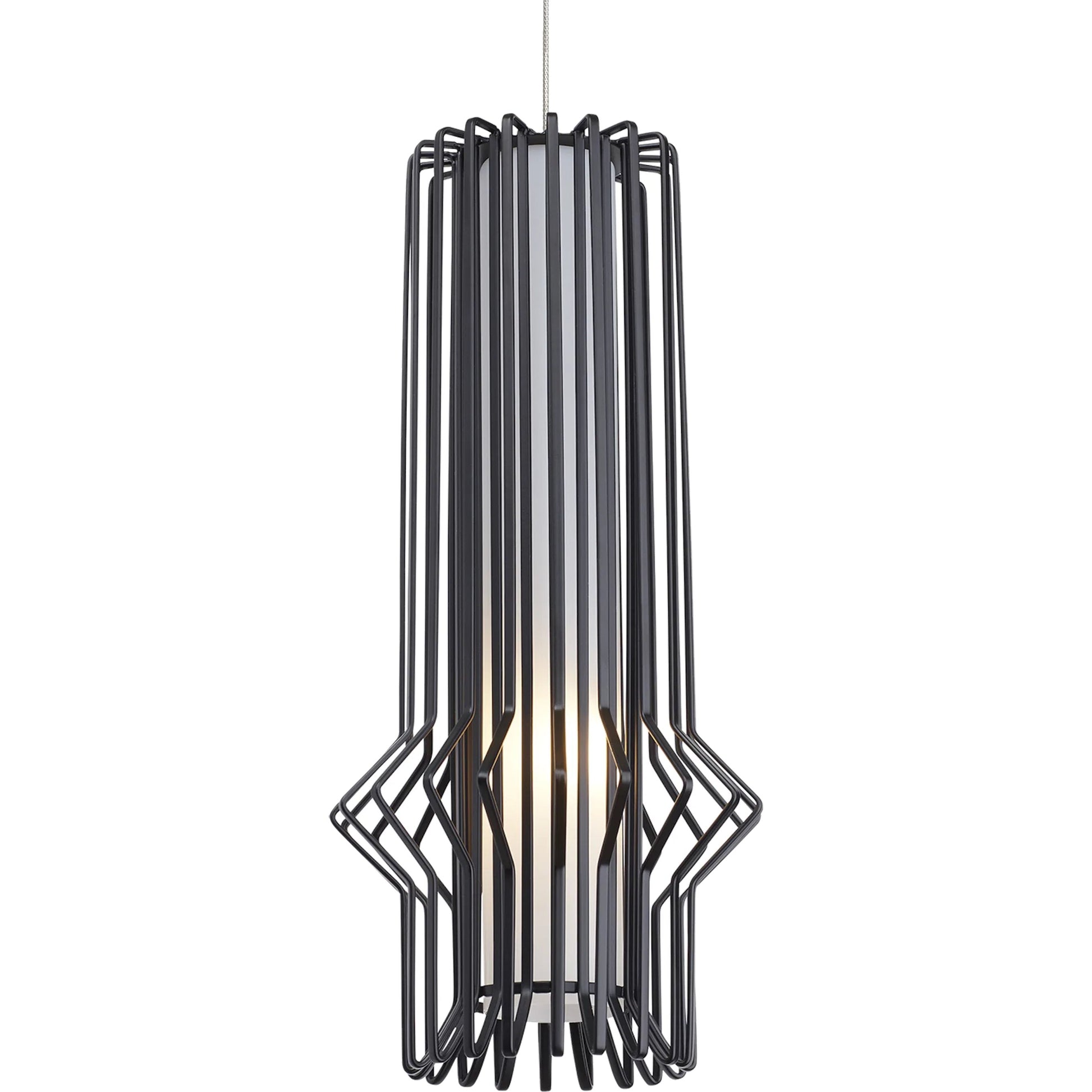 Mini Syrma Pendant by Visual Comfort & Co. in satin nickel. Made from metal in a unique style.