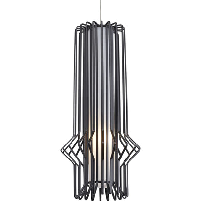 Mini Syrma Pendant by Visual Comfort & Co. in satin nickel. Made from metal in a unique style.