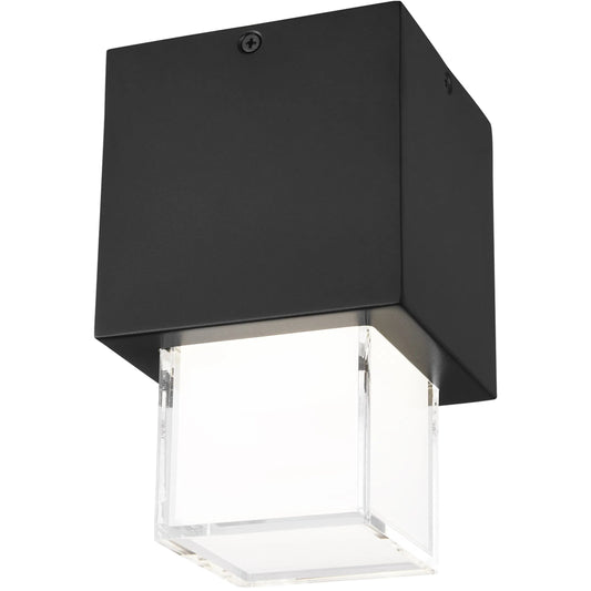Leagan Medium Rectangle Flush Mount by Visual Comfort & Co. in black. Made from aluminum in a unique style.