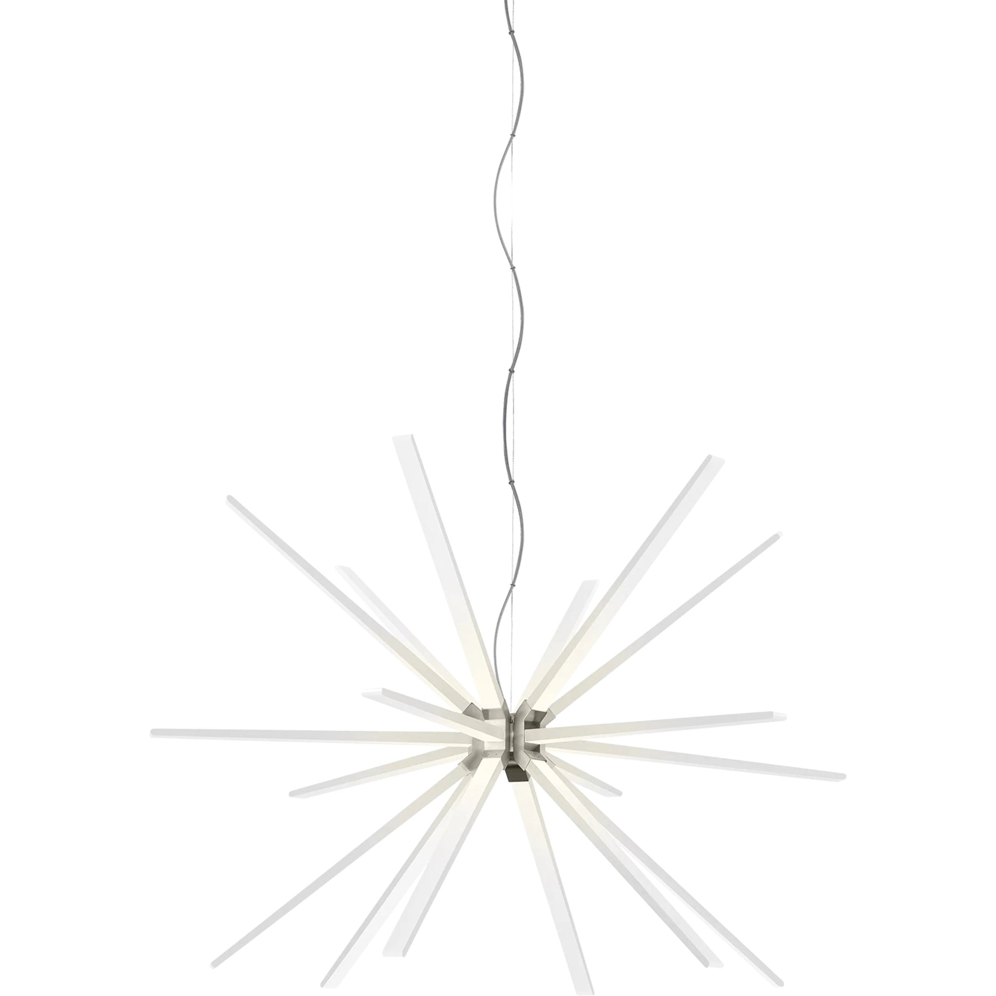 Photon 48" Chandelier by Visual Comfort & Co. in satin nickel. Made from aluminum in a unique style.