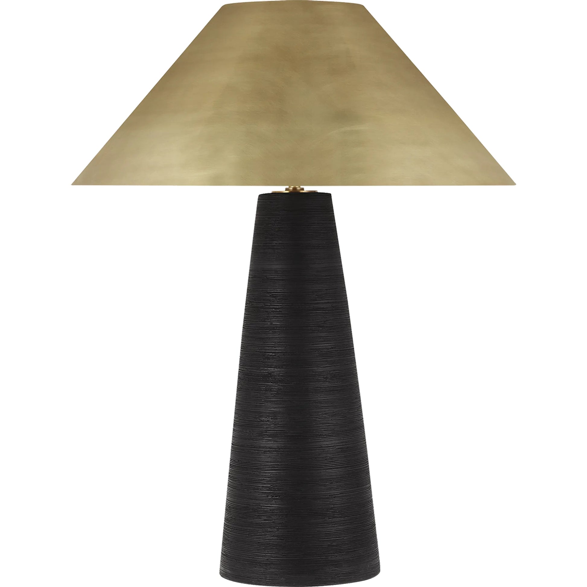 Karam Large Table Lamp by Visual Comfort & Co. in natural brass. Made from ceramic in a unique style.