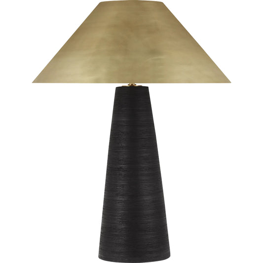 Karam Large Table Lamp by Visual Comfort & Co. in natural brass. Made from ceramic in a unique style.