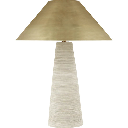 Karam Large Table Lamp by Visual Comfort & Co. in natural brass. Made from ceramic in a unique style.