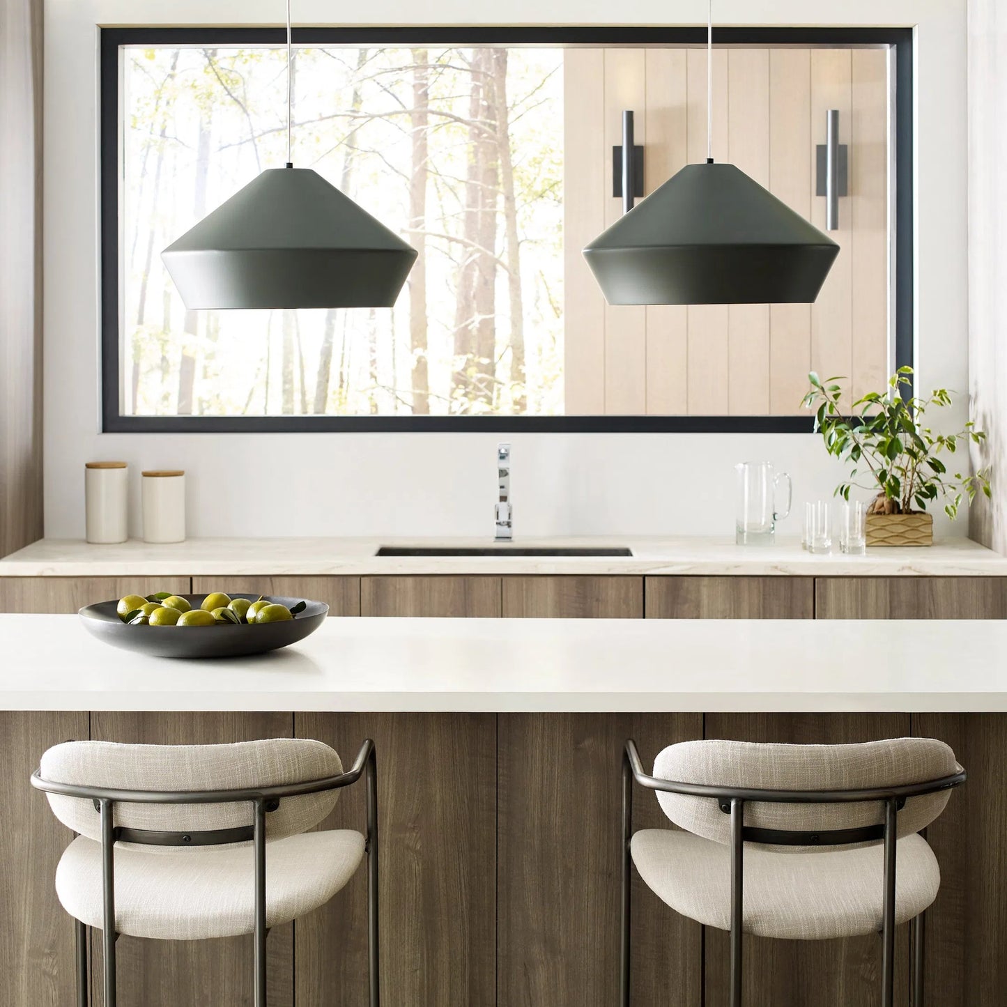 005 SR-806862 | Lifestyle | Brummel Pendant by Tech Lighting in charcoal gray. Made from metal in a modern style.