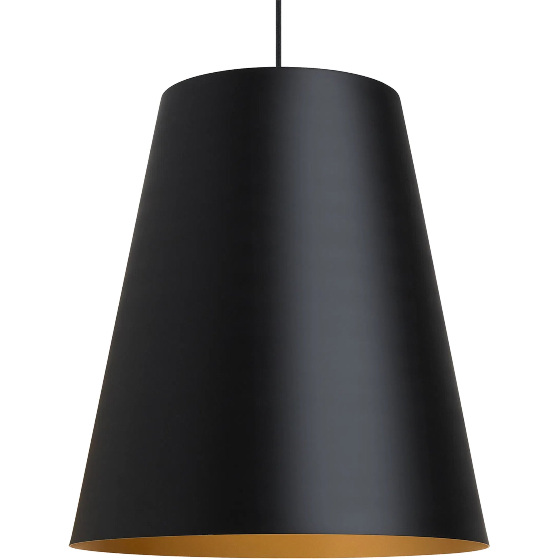 Gunnar Pendant by Tech Lighting in black, satin gold. Made from aluminum in a modern style.