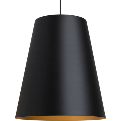 Gunnar Pendant by Tech Lighting in black, satin gold. Made from aluminum in a modern style.